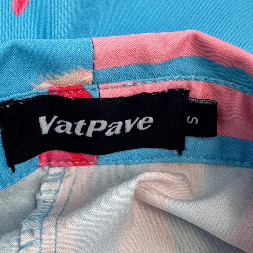 Vatpave Mens Flamingo Stripe Matching Set Blue Pink Summer Beach Outfit Small - Picture 9 of 14